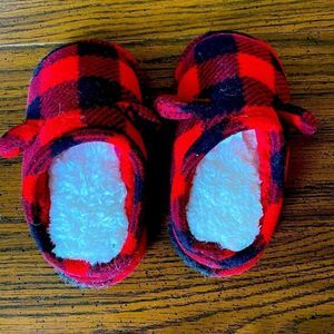 Buffalo Plaid Red Toddler slippers 6-7